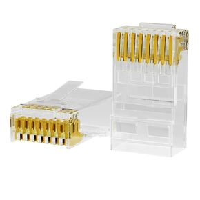 Syston تصميم المدخل الأمامي Cat 6 RJ45 موصلات 50 حزمة، Cat6e Cat6 Cat5e Cat5 UTP موصلات كابل إيثرنت / RJ45 المقابس المعيارية/أطراف الشبكة، قطر فتحة 1.00 مم، صديق للمبتدئين، شفاف in Kuwait