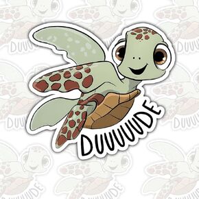 3 Pcs Cute Turtle Sticker DUUUUUDE Funny Cartoon Sea Turtle Vinyl Decal with Chill Animal Quote for Kids Teens Water Bottles Laptops Journals Scrapbooks Classroom Gifts Ocean Lovers – 3 inch in Saudi Arabia