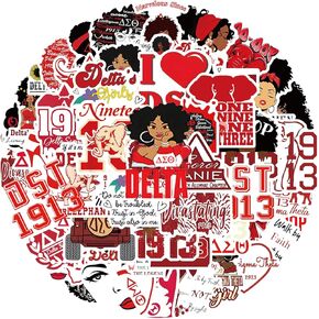 Delta Sigma Theta Sorority Stickers, 62Pcs DST 1913 Sorority Decals Waterproof Vinyl for Water Bottles Laptops Tumblers, Delta Sorority Gifts for Women Girls (DST) in Saudi Arabia