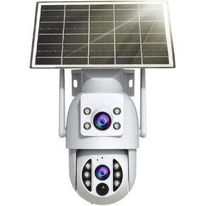 8MP واي فاي كاميرا تعمل بالطاقة الشمسية في الهواء الطلق كاميرا مراقبة CCTV مع لوحة طاقة شمسية عدسة مزدوجة PTZ للرؤية الليلية حماية الأمن (كاميرا 6MP) in Kuwait
