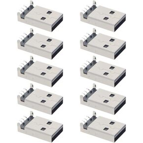 10 قطعة USB-AM 2.0 ذكر المقبس وصلة مرفاع 4 دبوس 180 درجة موصل PCB ، إصلاح استبدال محول ، WuJuntool in Kuwait