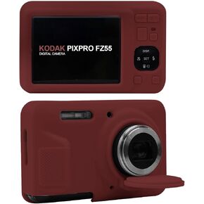 جراب Kodak PIXPRO FZ55، غطاء حماية ناعم من السيليكون للكاميرا مع غطاء عدسة قابل للإزالة، غطاء واقي للكاميرا خفيف الوزن ومضاد للخدش (بني) in Kuwait