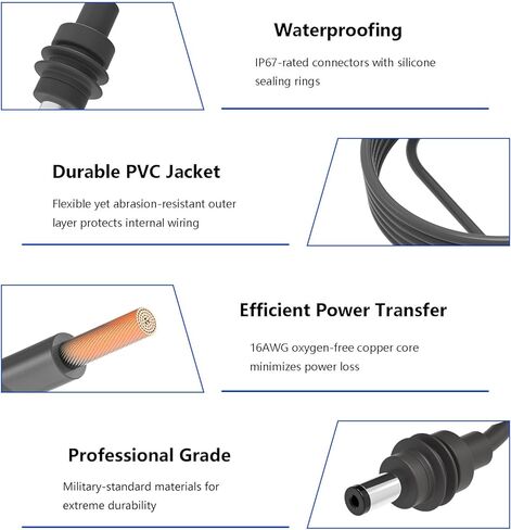 DC Power Cable for Starlink Mini 16.4FT,Replacement Extension Cord DC to DC,for Starlink Mini Power Supply Accessories Male to Male Outdoor Waterproof in Kuwait