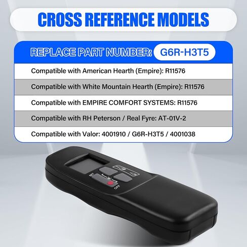 G6R-H3T5 Fireplace Radio Remote Control for Mertik Maxitrol G6R-R3AM Module Receiver, Fireplace Remote Transmitter for Empire, RH Peterson/Real Fyre & Valor, Replace# R11576 4001910 4001038 AT-01V-2 in Kuwait