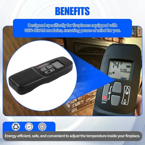 G6R-H3T5 Fireplace Radio Remote Control for Mertik Maxitrol G6R-R3AM Module Receiver, Fireplace Remote Transmitter for Empire, RH Peterson/Real Fyre & Valor, Replace# R11576 4001910 4001038 AT-01V-2 in Kuwait