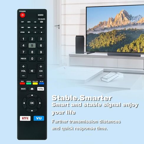 NH427UD استبدال جهاز التحكم عن بعد المناسب لتلفزيونات Sanyo 4K Ultra HD الذكية LCD FW50C78F FW65C78F FW55C78F FW50C36F FW50C36F-B FW50C36FB FW50C36F FW50C36F FW55C87F FW50C87F FW55C46F FW43C46F FW55C46F-B in Kuwait