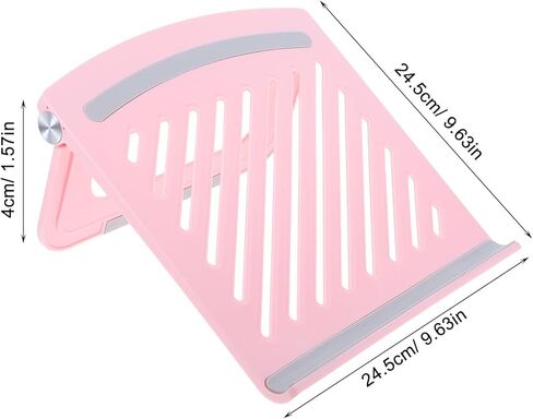 HANABASS Foldable Laptop Riser Stand Pink Adjustable Multi-Angle Ventilated Desktop Holder for Small Spaces and Dorm Room Use in Kuwait