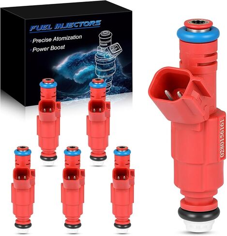 0280156161 Fuel Injectors Fits For:-Ford Escape Mustang Windstar For:-Jeep Cherokee Liberty Wrangler For:-Dodge Dakota Ram 1500 2500 Van For:-Mercury Mariner 3L 3.7L 3.8L 3.9L 4L (6PCS) in Saudi Arabia