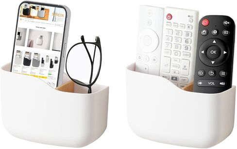 SUNFICON Wall Mount Remote Holder TV FAN Remote Control Holder Bedside Caddy Wall Organizer Phone Holder for Office Adhesive Media Player Controller Holder Box Tray Home Desk Nightstand 3 PACK GRAY in Kuwait