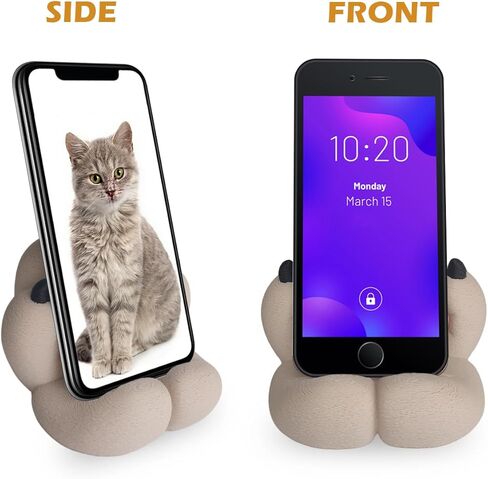 Cat Paw Phone Stand - 3D Printing Design Cute Phone Holder Gift for Cat Lovers, Desk Decor Accessory Khaki in Kuwait
