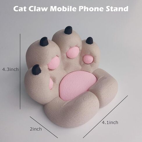Cat Paw Phone Stand - 3D Printing Design Cute Phone Holder Gift for Cat Lovers, Desk Decor Accessory Khaki in Kuwait