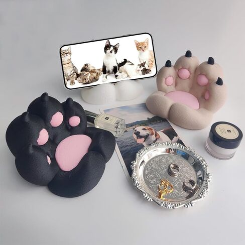 Cat Paw Phone Stand - 3D Printing Design Cute Phone Holder Gift for Cat Lovers, Desk Decor Accessory Khaki in Kuwait