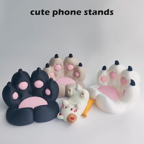 Cat Paw Phone Stand - 3D Printing Design Cute Phone Holder Gift for Cat Lovers, Desk Decor Accessory Khaki in Kuwait