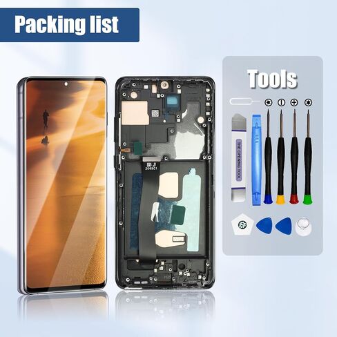 [إصدار الولايات المتحدة] لهاتف Samsung Galaxy S20 Ultra شاشة بديلة S20 Ultra 5G LCD لهاتف Samsung S20 Ultra G988B G988U LCD محول رقمي يعمل باللمس أسود مع إطار (بدون بصمة) in Kuwait