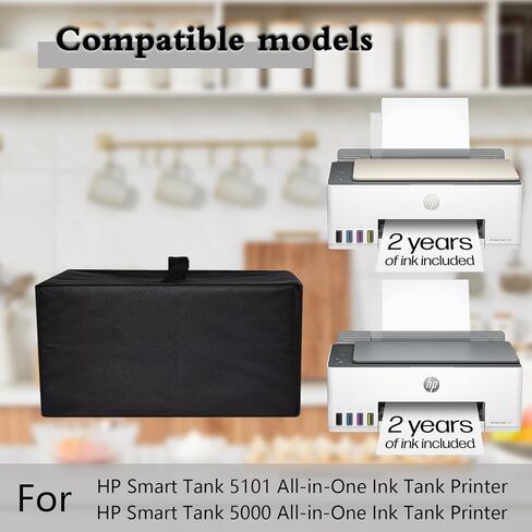 Printer Dust Cover Anti-Static Heavy Duty Waterproof Nylon fabric Printer Protective Cover Case Compatible with HP Smart Tank 5101/5000 Wireless All-in-One Ink Tank Printer (Black) in Kuwait