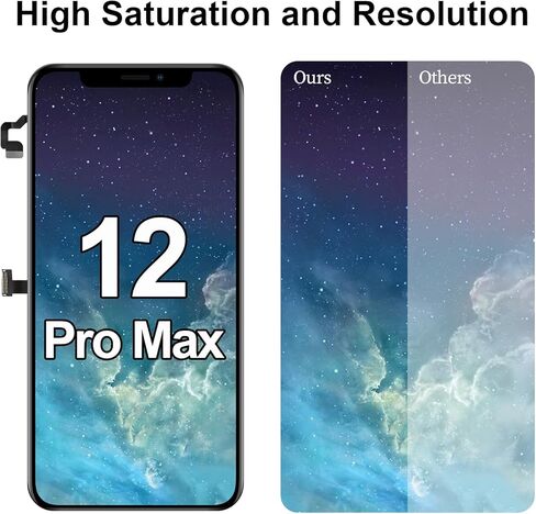 for iPhone 12 Pro Max Screen Replacement Kit with Earpiece Speaker LCD Screen 3D Touch Display Digitizer Full Assembly Proximity Ambient Light Sensor A2342 A2410 A2411 A2412 6.7 inch in Kuwait