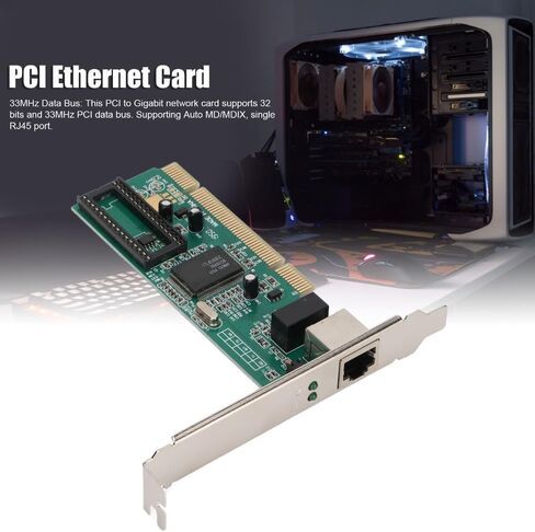 بطاقة شبكة PCI Gigabit مع منفذ RJ45 - شريحة RTL8169، التفاوض التلقائي بسرعة 10/100/1000 ميجا بت في الثانية، مزدوج كامل/نصف لنظام التشغيل Windows وأنظمة Linux in Kuwait