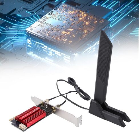 بطاقة واي فاي 7 PCIe واي فاي، محول شبكة لاسلكية بلوتوث 5.4 6 جيجا هرتز 5 جيجا هرتز 2.4 جيجا هرتز 3 نطاقات 2880 ميجا بت في الثانية مع هوائي قابل للفصل، دعم اللوحات الأم 10 11 in Kuwait