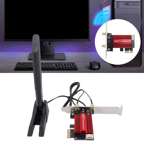 بطاقة واي فاي 7 PCIe واي فاي، محول شبكة لاسلكية بلوتوث 5.4 6 جيجا هرتز 5 جيجا هرتز 2.4 جيجا هرتز 3 نطاقات 2880 ميجا بت في الثانية مع هوائي قابل للفصل، دعم اللوحات الأم 10 11 in Kuwait