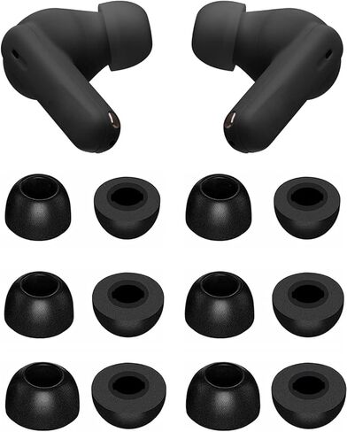 أطراف أذن إسفنجية متوافقة مع JBL Vibe Beam Beam2 / Tune Beam، 6 أزواج S/M/L بأحجام صغيرة، أطراف أذن من إسفنج الذاكرة، متوافقة مع JBL Vibe Beam 2 6 أزواج سوداء in Kuwait