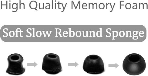 أطراف أذن إسفنجية متوافقة مع JBL Vibe Beam Beam2 / Tune Beam، 6 أزواج S/M/L بأحجام صغيرة، أطراف أذن من إسفنج الذاكرة، متوافقة مع JBL Vibe Beam 2 6 أزواج سوداء in Kuwait