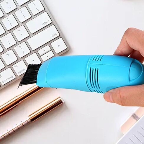 FOSA Keyboard Vacuum, USB Powered Computer Vacuum Cleaner Powerful Sweeping Brush Portable for Laptop (Blue) in Saudi Arabia