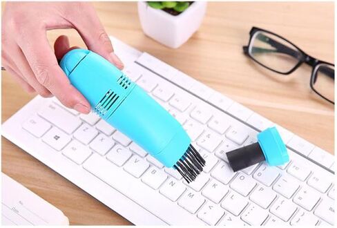 FOSA Keyboard Vacuum, USB Powered Computer Vacuum Cleaner Powerful Sweeping Brush Portable for Laptop (Blue) in Saudi Arabia