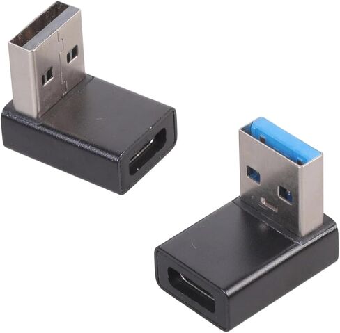 2Pcs Portable USB3.0 to Type C Converter Aluminum Alloy Adapter for USB C Earphones Card Reader Keyboards Data Cable Data Transfer and Charging in Kuwait