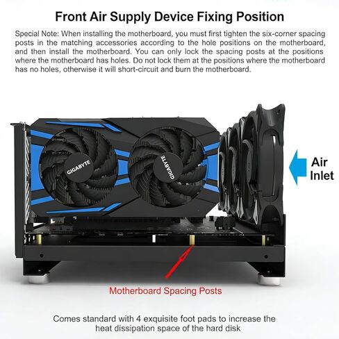 W01 DIY Computer Case Desktop Chassis Rack Stand Open Air PC Frame Testbench Fits ATX ITX E-ATX X79 X99 Motherboard, Vertical/Horizontal Placement with Stainless Steel Handle, Supports Water Cooling in Kuwait