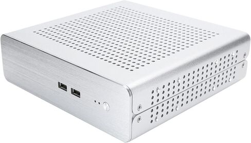 SUNGOOYUE G60S, Full Aluminum Mini ITX HTPC Case for Desktop Computer, with DC ATX Power Supply, Support 2x2.5inch or 1x3.5inch HDD, Horizontal Vertical Wall Mounted (USB2.0) in Kuwait