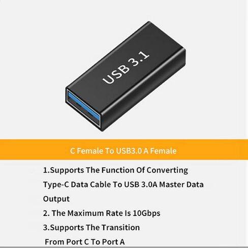 ZEZEFUFU High Speed USB 3.0 Coupler Female to Type C Female Adapter Extension Converter Parts in Kuwait