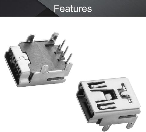 Mini PCB USB Connector 5Pin Female Jack 4 Foot 90 Degree Angle 20Pcs,WuJuntool in Kuwait