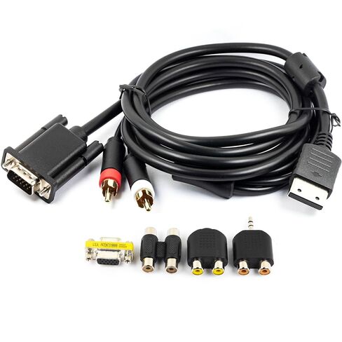 كابل Whiteeeen VGA Audio Video AV لسلك Sega Dreamcast DC128 إلى VGA-Box مع مقابس محول المحول in Kuwait