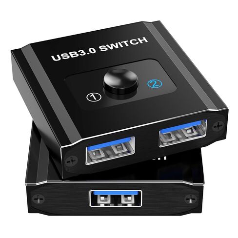 USB Switch, Bi-Directional USB3.0 Switcher 2 Computers Share Keyboard Mouse Printer, USB Splitter 1 in 2 Out/2 in 1 Out, USB-A Splitter for Laptop, Aluminum Selector, Keyboard Mouse Switch in Kuwait