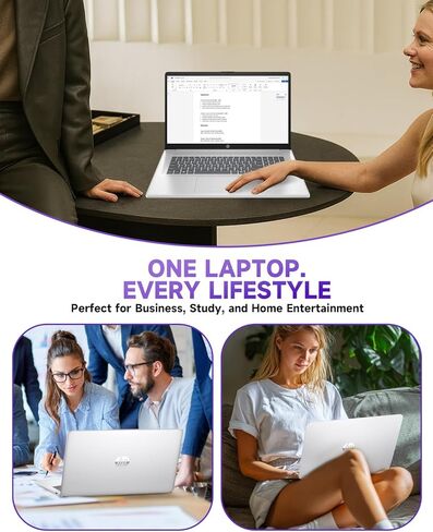 cefesfy Customized Laptop, Created Using HP 17-inch Touchscreen Business Laptop, AMD Ryzen 5 7430U, UP to 64GB 3200MHz DDR4 RAM, UP to 4TB SSD, Backlit KB, Silver in Kuwait