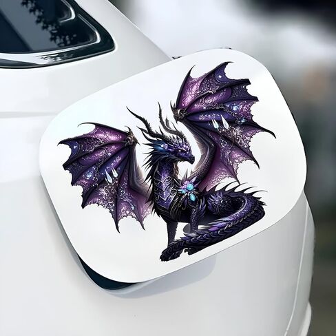 Purple Dragon Vinyl Decal Stickers, 5.5-Inch Waterproof Fantasy Dragon Design, Glossy Self-Adhesive Car Stickers, Bumper Stickers, Decals for Vehicles, Laptops & Suitcases, 2-Pack in Kuwait