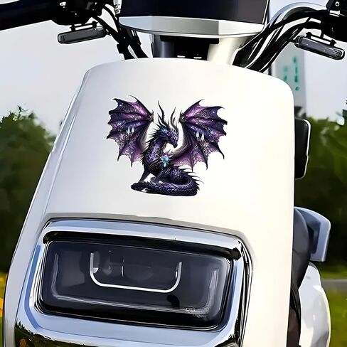 Purple Dragon Vinyl Decal Stickers, 5.5-Inch Waterproof Fantasy Dragon Design, Glossy Self-Adhesive Car Stickers, Bumper Stickers, Decals for Vehicles, Laptops & Suitcases, 2-Pack in Kuwait