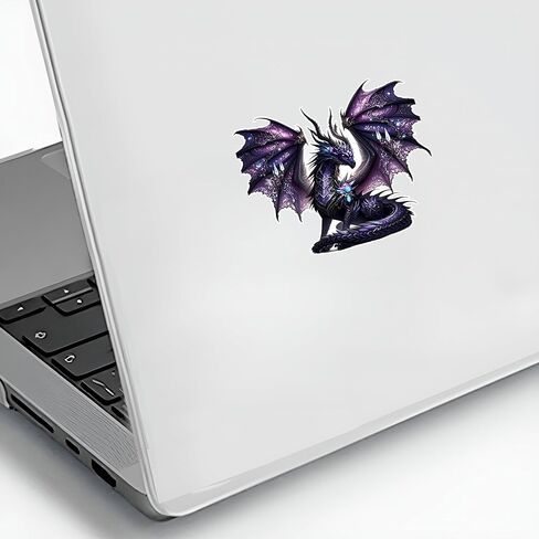 Purple Dragon Vinyl Decal Stickers, 5.5-Inch Waterproof Fantasy Dragon Design, Glossy Self-Adhesive Car Stickers, Bumper Stickers, Decals for Vehicles, Laptops & Suitcases, 2-Pack in Kuwait