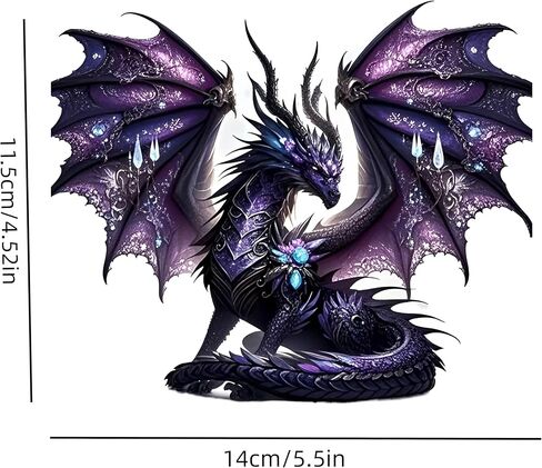 Purple Dragon Vinyl Decal Stickers, 5.5-Inch Waterproof Fantasy Dragon Design, Glossy Self-Adhesive Car Stickers, Bumper Stickers, Decals for Vehicles, Laptops & Suitcases, 2-Pack in Kuwait