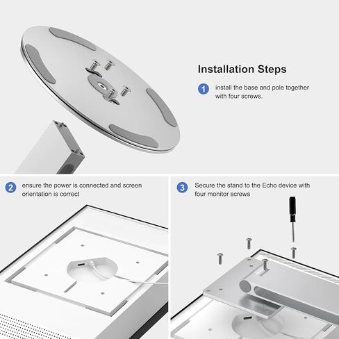 UPERGO Stand for Echo Show 21 and 15, 180° Tiltable Heavy Duty All Aluminum Base, Compatible with Smart Displays & VESA Mount Speakers, Easy Assembly in Kuwait