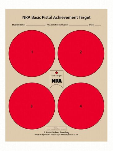The NRA Pistol Qualification Targets, 100 Target Pack, 25 of Each Target Design in Kuwait
