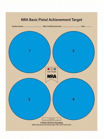 The NRA Pistol Qualification Targets, 100 Target Pack, 25 of Each Target Design in Kuwait