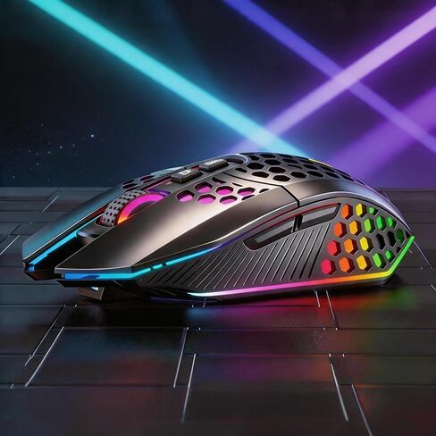 【 Plug and Play -70 Inch Cable Length 】 2026 new Model Professional Gaming Wired Mouse, 6 RGB Lights, 7 Shortcut Keys, Ergonomic Gaming Laptop Optical Mouse, 6 Adjustable DPI up to 8000 in Saudi Arabia