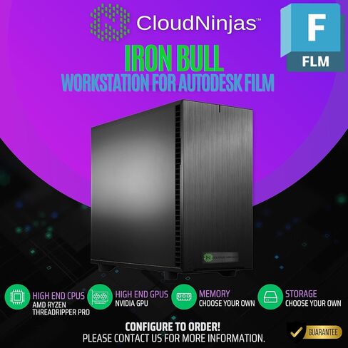 Cloud Ninjas AI Workstation Designed for Autodesk Flame Ryzen Threadripper 9960X 4.2GHz 24 Core Geforce RTX PRO 4000 Blackwell SFF 24GB 128GB ECC Reg DDR5 1TB 2TB M.2 NVMe 1600W PSU in Kuwait