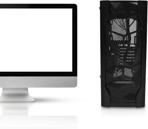 NUOBESTY Gaming Computer Case ATX Desktop Chassis with Tempered Glass Side Panel, Black Water Cooling Compatible Tower for Home and Office Computers in Kuwait