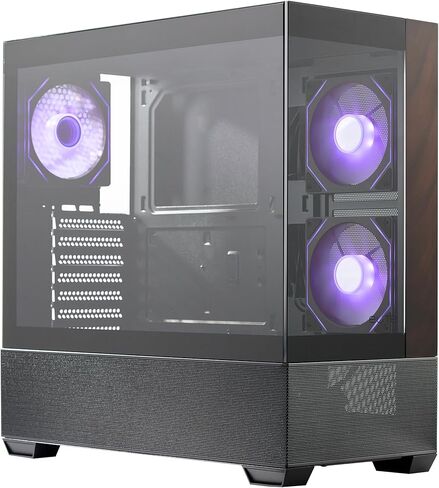 Cooler Master Elite 690 Wood ATX Mid-Tower PC Case – 3 x 120mm ARGB PWM Fans, 425mm GPU, 360mm Radiator Support, Panoramic Tempered Glass, USB Type-C 3.2, High-Airflow Gaming Chassis in Kuwait