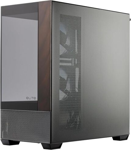 Cooler Master Elite 690 Wood ATX Mid-Tower PC Case – 3 x 120mm ARGB PWM Fans, 425mm GPU, 360mm Radiator Support, Panoramic Tempered Glass, USB Type-C 3.2, High-Airflow Gaming Chassis in Kuwait