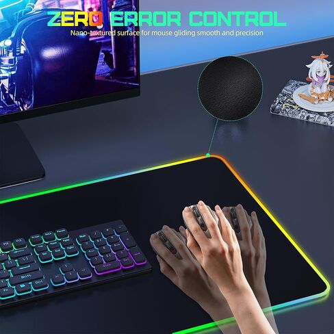 Wireless Charging RGB Gaming Mouse Pad, Mouse Mat with 15W Fast Charging, LED Large Gaming Mousepad with 15 Lights Modes, Ultra-Smooth Surface, Waterproof Non-Slip Desk Pad for Laptop, MacBook, PC in Kuwait