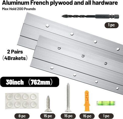 French Cleat Picture Hanger Set 2'' Heavy-Duty Aluminum Z Clips for Hanging Mirrors Pictures Whiteboards Shelves Interlocking Wall Mounting Brackets Metal Z Bar Wall Mount Hanger Supports in Saudi Arabia