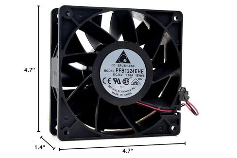 PFB1224EHE Delta 12038 24V 1.08A 4000RPM 181.27CFM 2-Wire Cooling Fan in Kuwait